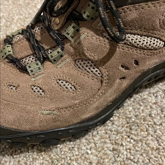 Merrell Brown and Green Athletic Shoes Hiking Boots - Picture 4 of 11